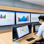 고객 여정 맵핑에서의 통계 활용법 - A modern Thai e-commerce office scene showing a diverse team of young professionals analyzing custom...
