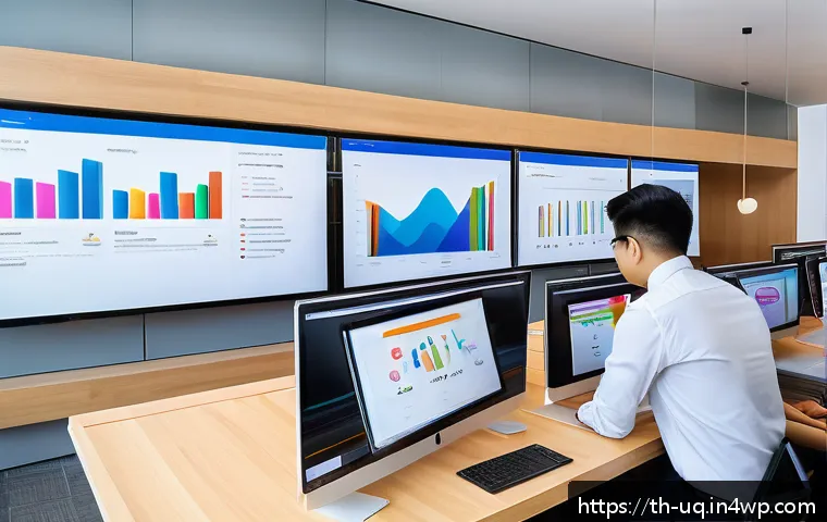 고객 여정 맵핑에서의 통계 활용법 - A modern Thai e-commerce office scene showing a diverse team of young professionals analyzing custom...